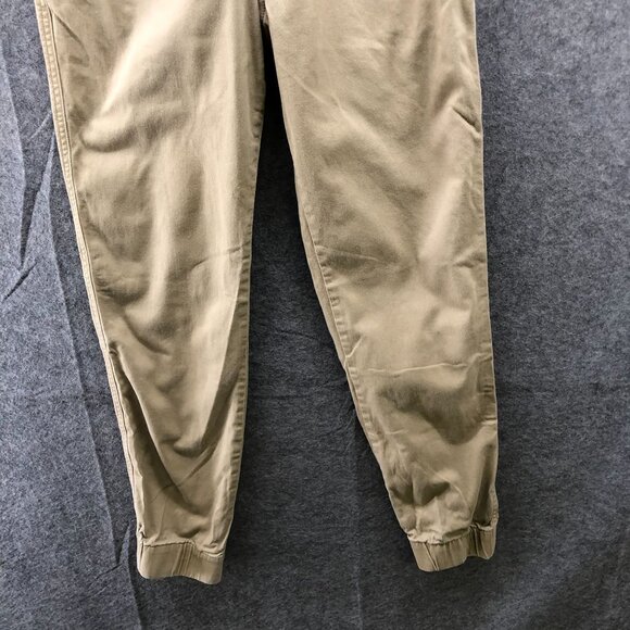 Abercrombie Kids Boys 15/16 Chino Jogger Pants Beige Pull On Drawstring - Picture 4 of 7